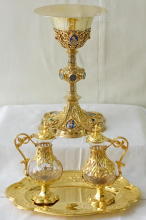 French antique solid silver gilt Gothic Chapel Set